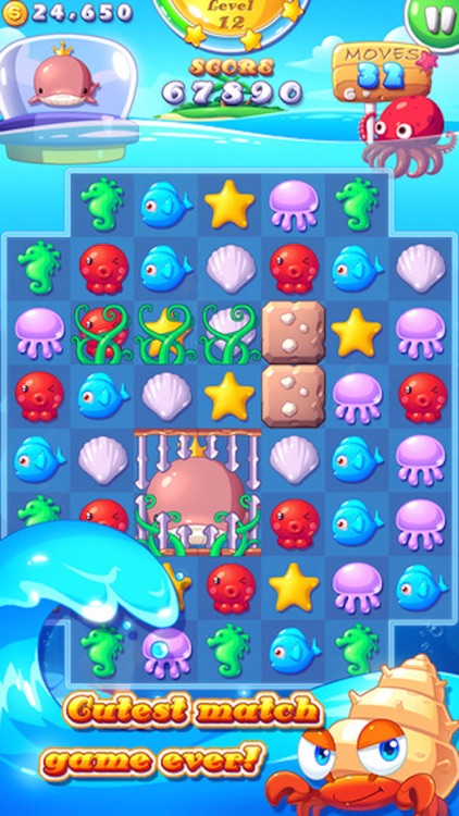 Ocean Joy - 3 match Mermaid splash puzzle game