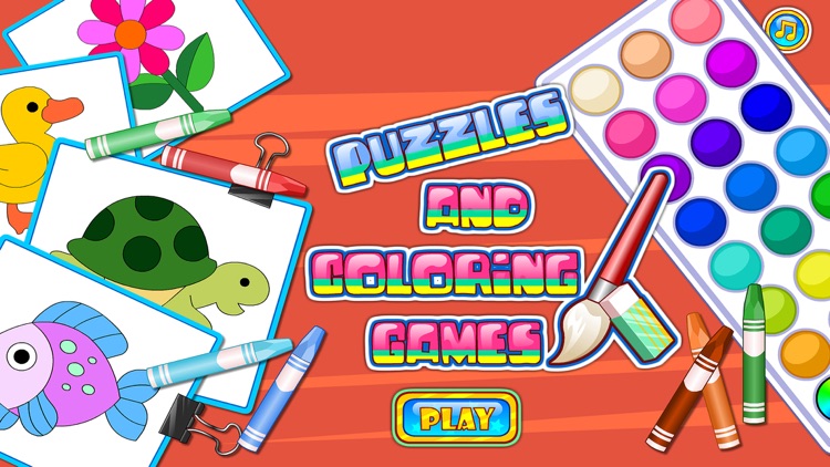 Puzzles And Coloring Games - For Kids Learning Painting and Animals