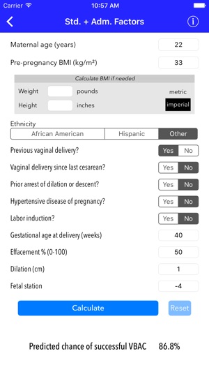 VBAC Calculator - Predict success rates for vaginal birth af(圖3)-速報App