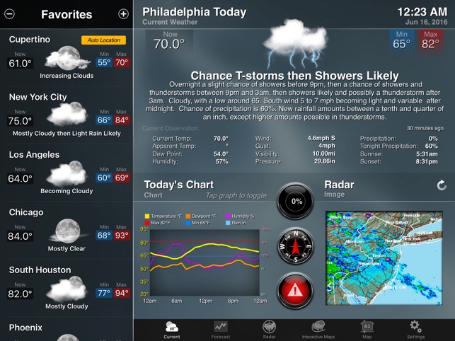 NOAA Weather Lite for iPad