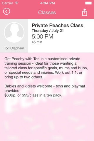 Peaches Pilates Studios screenshot 4