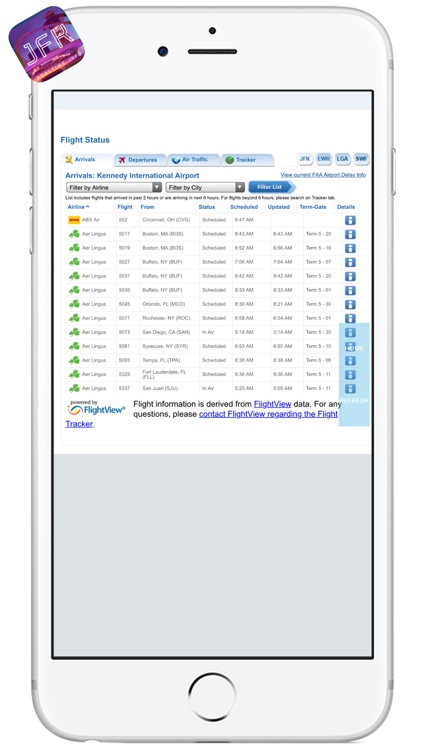 JFK AIRPORT - Realtime Flight Info - JOHN F. KENNEDY INTERNATIONAL AIRPORT