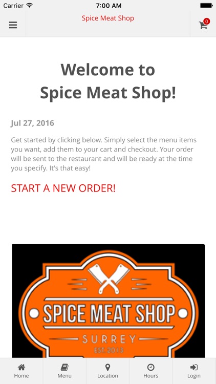 Spice Meat Shop Ordering