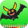 Icon The Bat Coloring Book: Learn to color and draw a bat man, Free games for children