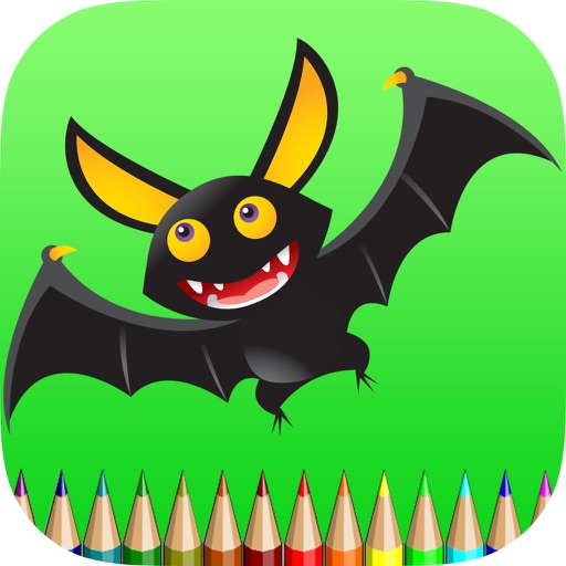 The Bat Coloring Book: Learn to color and draw a bat man, Free games for children iOS App
