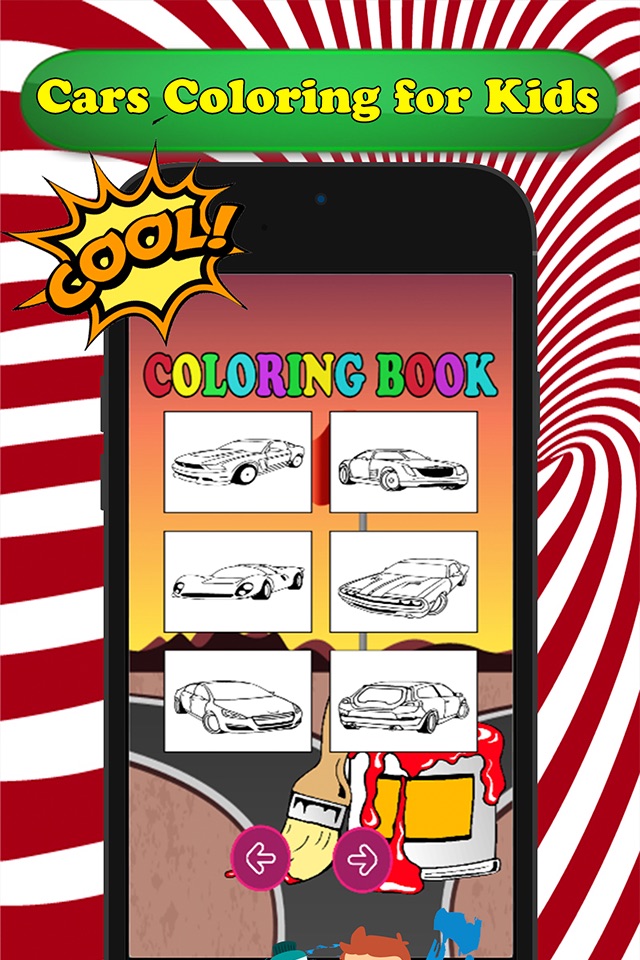 Cars Cartoon Coloring Book - Free Games For Kids screenshot 2