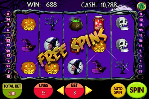 Halloween Slots Mania Deluxe - Free pokie casino machine game screenshot 3