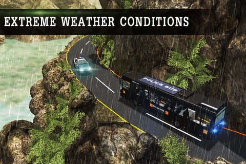 Off Road Police Bus Driving - Transport Cops with Protocol in Extreme Weather Conditions screenshot 3