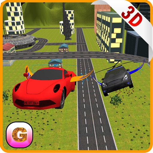 Flying Car Racing Police Chase – Futuristic Flying thief escape Simulator iOS App
