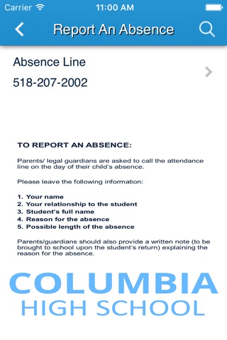 Columbia High School screenshot 3