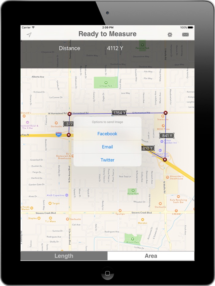 Measure  Area perimeter, Length on Map