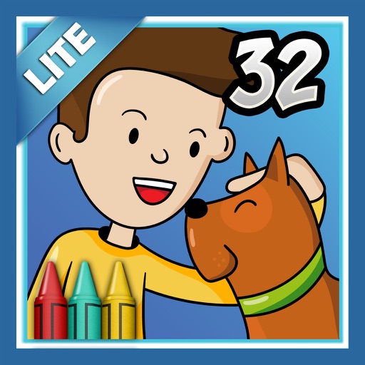 Coloring Book 32 Lite: Jim and His Dog iOS App