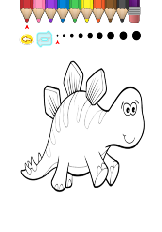 Kids Coloring Book - Cute Cartoon Dinosaur Hinoki screenshot 2