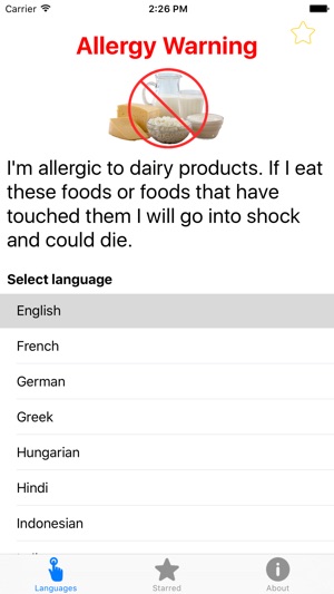 Dairy Allergy Translation Card(圖2)-速報App