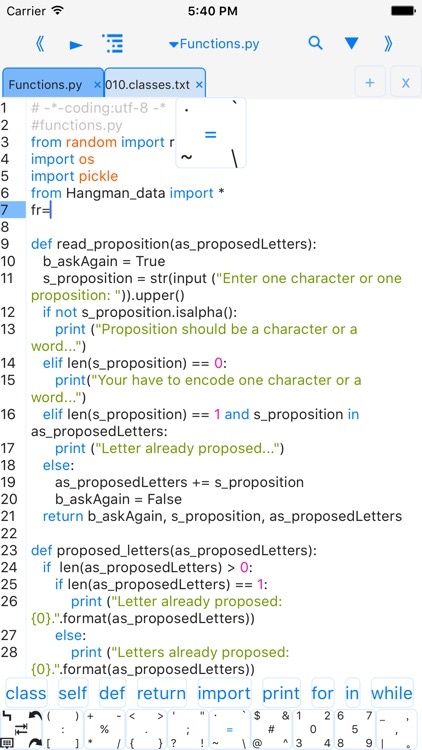 pythoni - run code,autocomplete,outline,color code