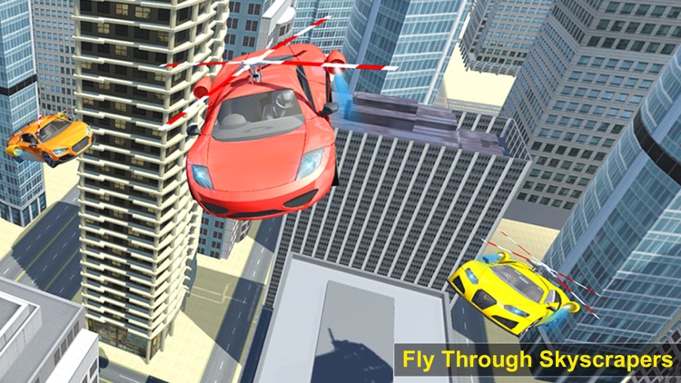 Flying Helicopter Car: Futuristic Autopilot Flight