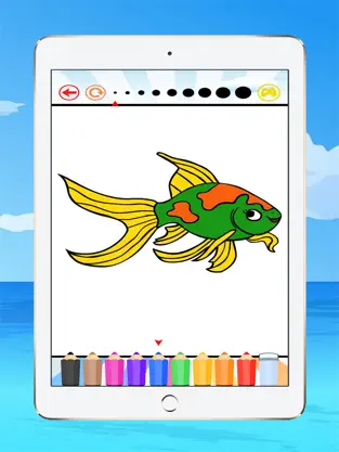 Image 4 Peces para colorear libro para niños: Aprende a colorear un delfín, tiburón, ballena, calamar y más iphone