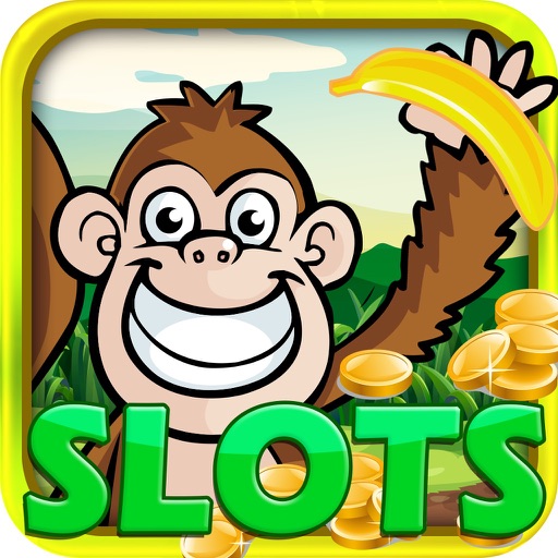 'A Monkey in the Jungle Vegas Slots Machine Casino : Banana Bonus Game iOS App