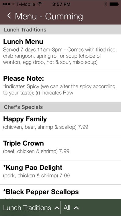 happy chopsticks specials