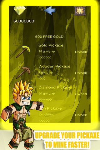 Gold Billionaire - Crafting Pocket Edition Free Pickaxe Mining Clicker Game screenshot 2