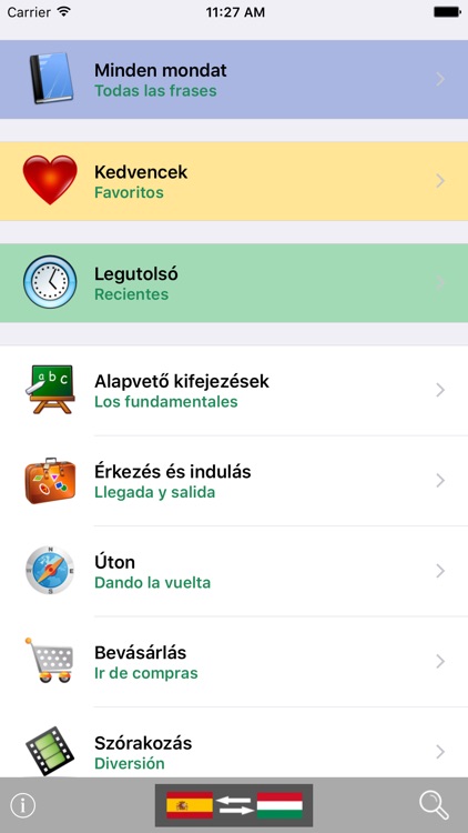 Magyar / Spanyol kifejezéstár - Spanish / Hungarian phrasebook - Multiphrasebook screenshot-0