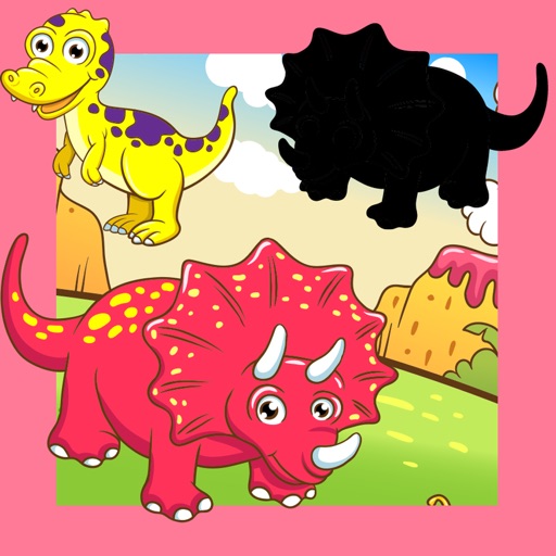 Animated Dino-saur Games For Baby & Kids: Colour-ing Book & Shadow Puzzle iOS App