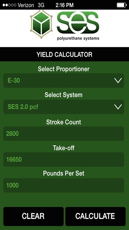 SES Foam Yield Calculator