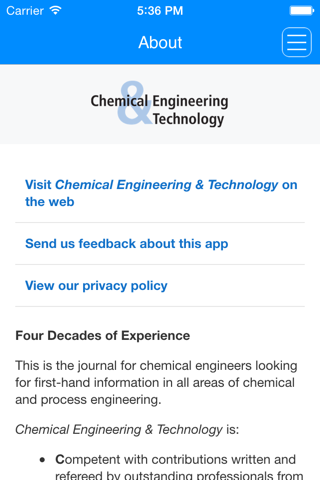 Chemical Engineering & Technology screenshot 4