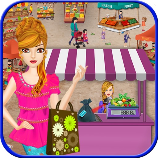 Village Supermarket Shopping Girl – Cash Register Time Management Grocery Shop Icon