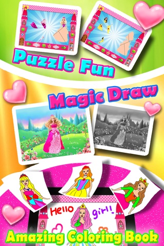 Princess Coloring Book - Kids Puzzle and Drawing Games screenshot 2
