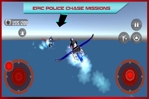 Flying Bike: Police vs Cops - Police Motorcycle Shooting Thief Chase PRO Game screenshot 4
