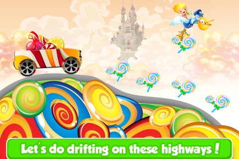 Yellow Candy Banana Racing - Crazy Kids Adventure on Hillbilly Candy Land Factory screenshot 2