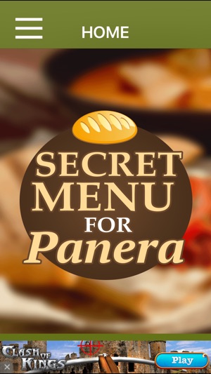 Secret Menu For Panera Bread App