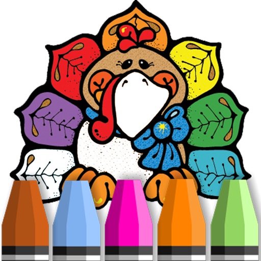 Happy Thanksgiving Greeting Coloring Book - Learn to Painting Cartoon Character For Kids iOS App