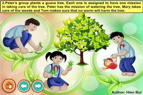 Three pupils planting a tree (story and game for kids) screenshot 3
