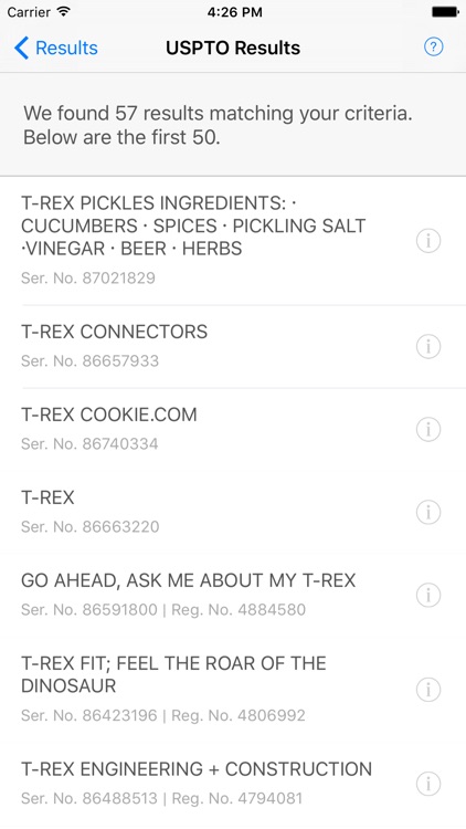 TM-rex - trademark search of USPTO database, Google, and GoDaddy screenshot-3