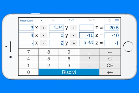 System of linear equations solver and calculator for solving systems of linear equations with three variables screenshot 2