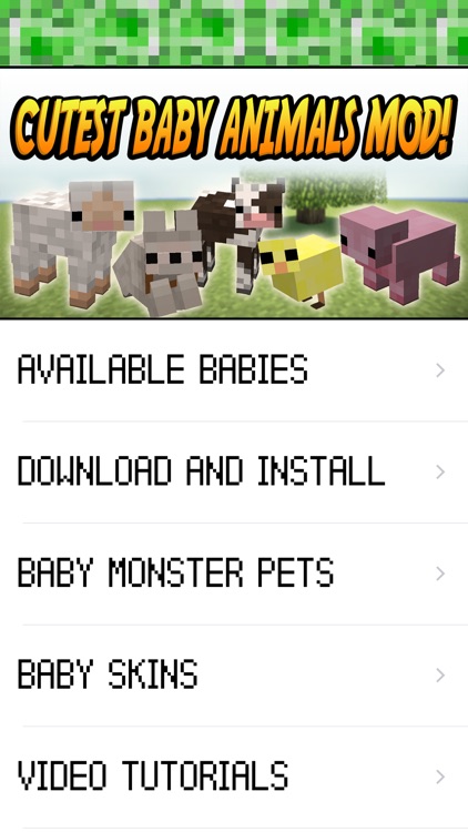 BABY ANIMALS MOD for Minecraft Game PC Edition - Pocket Guide