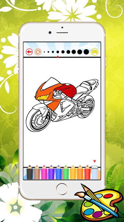 Motorcycle Coloring Book For Kids - Games Drawing and Painting For learning screenshot-3