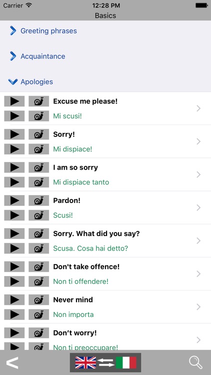 English / Italian Talking Phrasebook Translator Dictionary - Multiphrasebook
