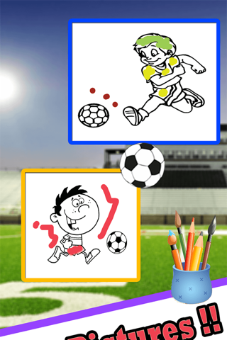 Cute Soccer Coloring Book - Drawing and Painting Page Games for Kids screenshot 2