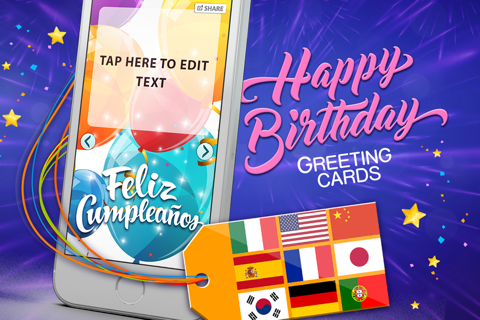 Birthday Cards Multilingual – Free e-Card Creator To Wish Happy B'day In All Language.s screenshot 3