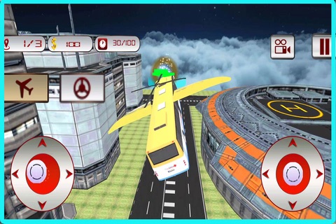 Flying School Bus Simulator - Extreme Stunt Bus Airplane Flight Pilot screenshot 3