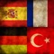 Spanish German English Turkish Language Set
