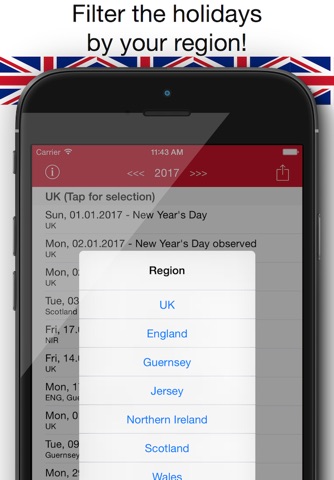 Holiday Calendar United Kingdom 2016 Pro - National and local bank holidays screenshot 4