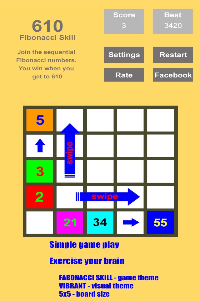 Tri-Sum 2048 - Fun & Cool Math Puzzle Addition Games including Fibonacci Numbers screenshot 4