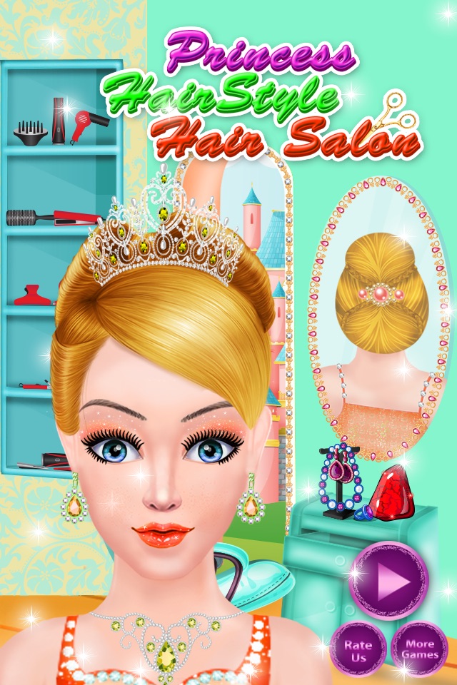 Little Princess Hair Styles Hair Salon Girls Games screenshot 2