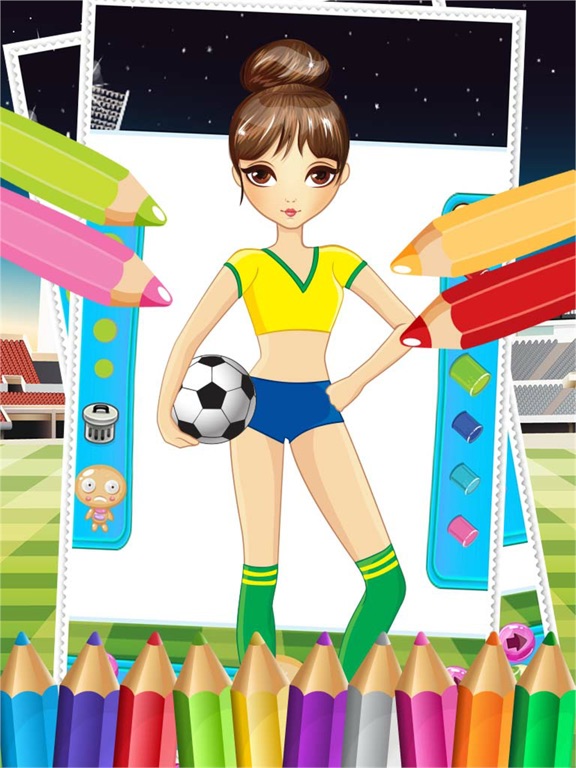 Pretty Girl Fashion Sport Coloring World Paint And Draw Football