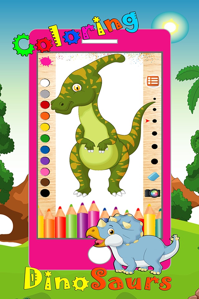Dinosaur Coloring Book 2 - Dino Animals Draw,Paint And Color Educational All In One HD Games Free For Kids and Toddlers screenshot 4