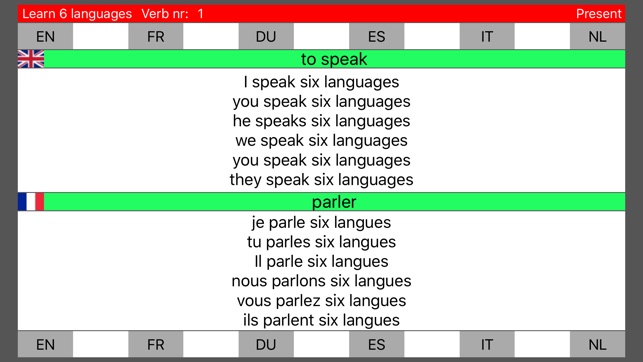 Learn 6 languages simultaneously using v